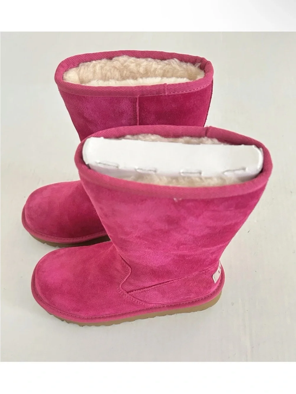 UGG | Lil Sunshine Boots Girls Size 13 Pink Side Zip Slip On Sheepskin